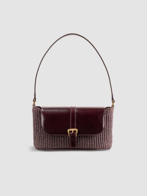 Miranda Baguette Grape Raffia and Calf Leather Shoulder Bag