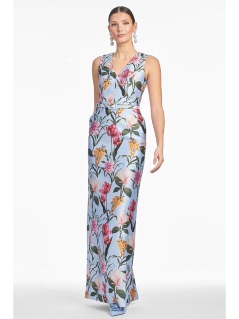 ADELLYN GOWN - GLACIAL BLUE BLOSSOMS