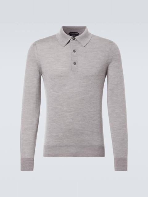 Cashmere and silk polo sweater