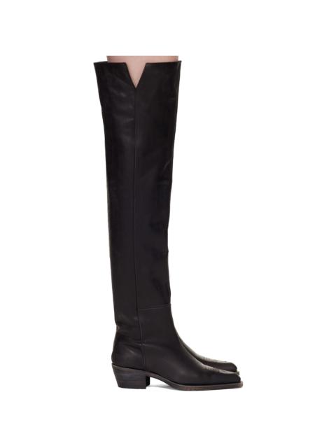 Black Clive Over-the-Knee Flat Tall Boots