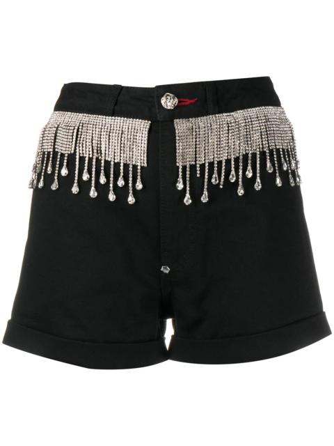 crystal-fringed shorts