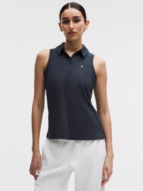 Quick-Dry Sleeveless Polo Shirt *Straight Hem