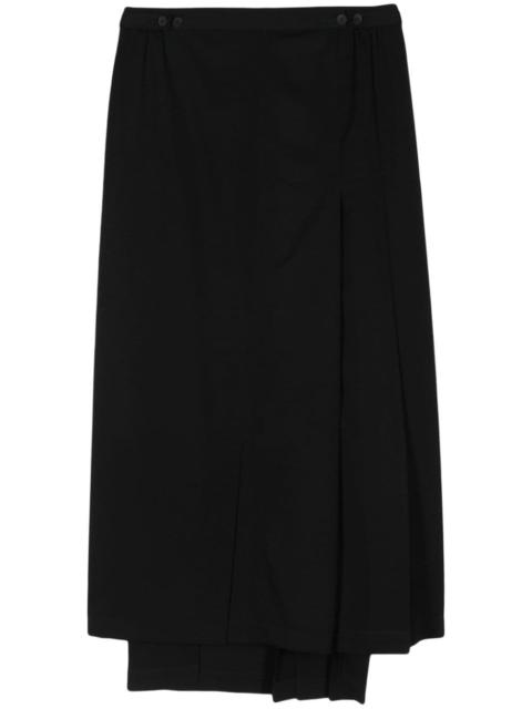 asymmetric wool skirt