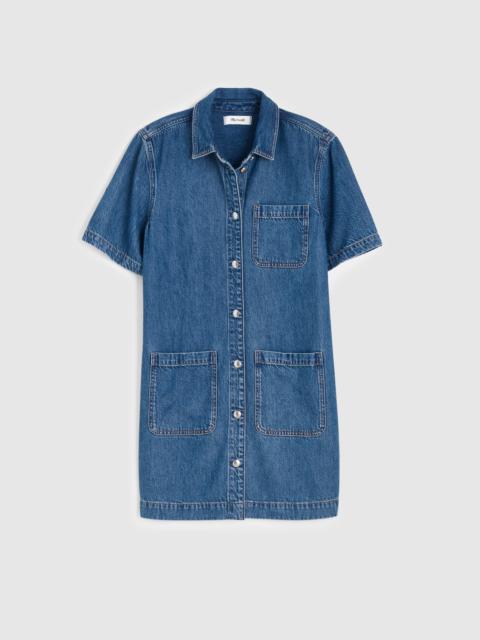 Airy Denim Boxy Mini Shirtdress