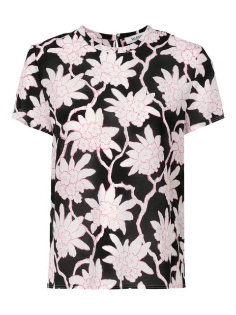 floral-print T-shirt