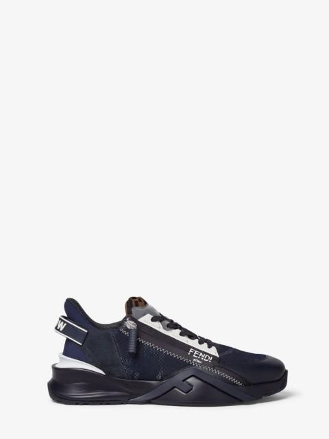 Blue fabric low-tops