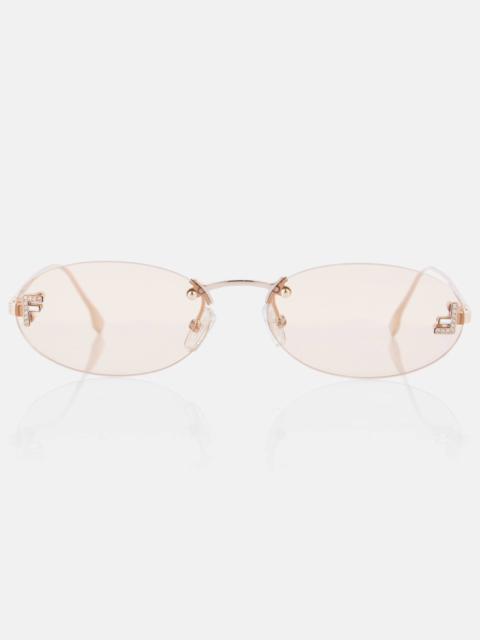 Fendi First Crystal oval sunglasses