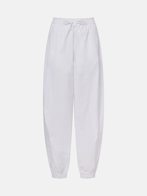 Cotton-blend wide-leg pants