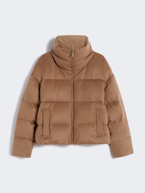 DIEGO Reversible down jacket in camel and water-repellent taffeta