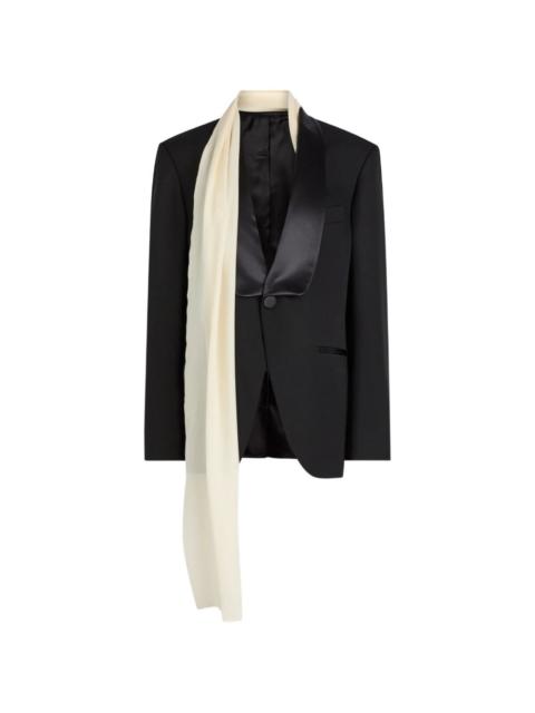 shawl-detail single-breasted V-neck blazer