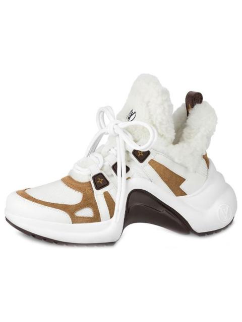 (WMNS) LOUIS VUITTON LV Archlight Shearling Sneakers 'White Brown' 1AACQS