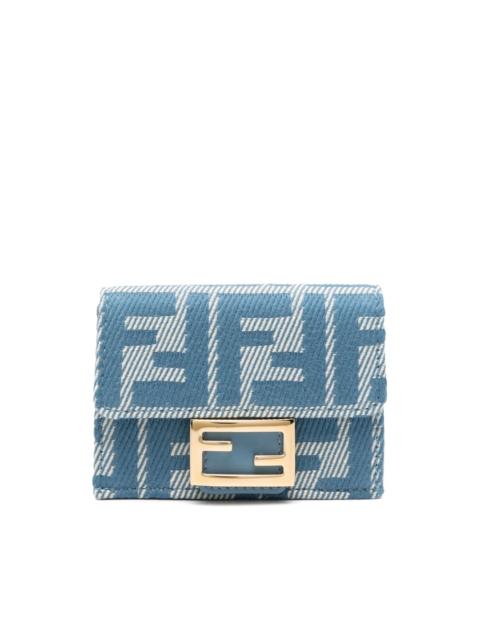 micro trifold jacquard wallet