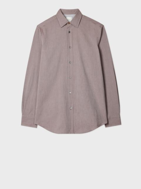 Tailored-Fit Light Brown Chambray Shirt
