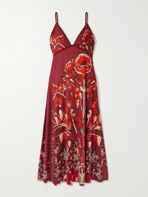 Sendero De Astromelias Floral-print Stretch-jersey Maxi Dress