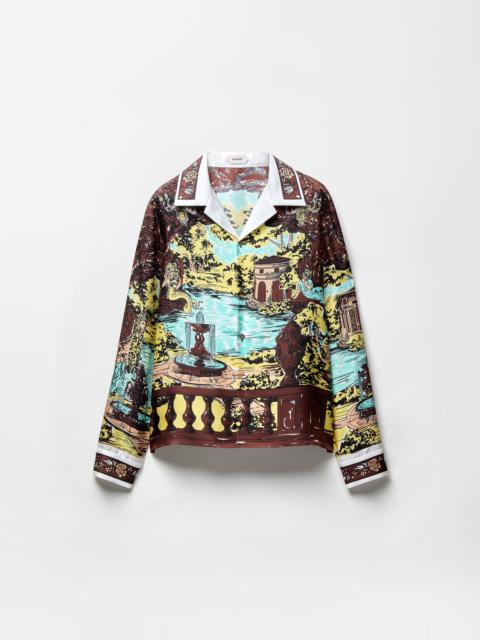 Printed Silk Twill Slim Shirt