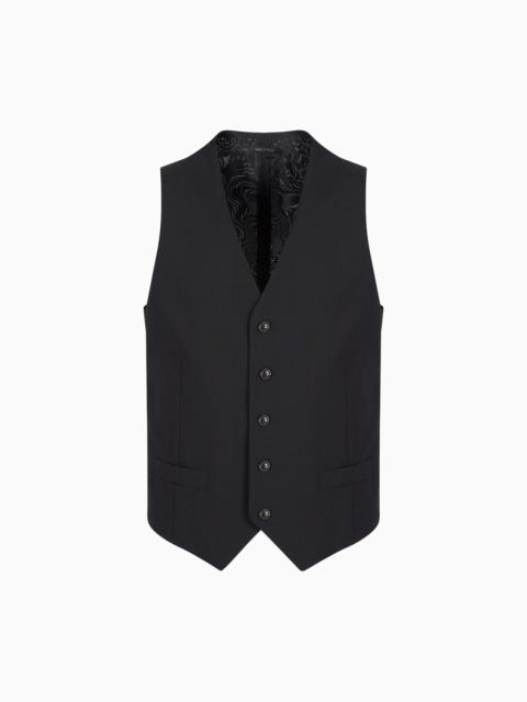 Single-breasted waistcoat in virgin wool