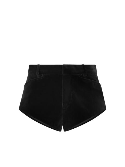 COTTON VELVET MINI SHORTS