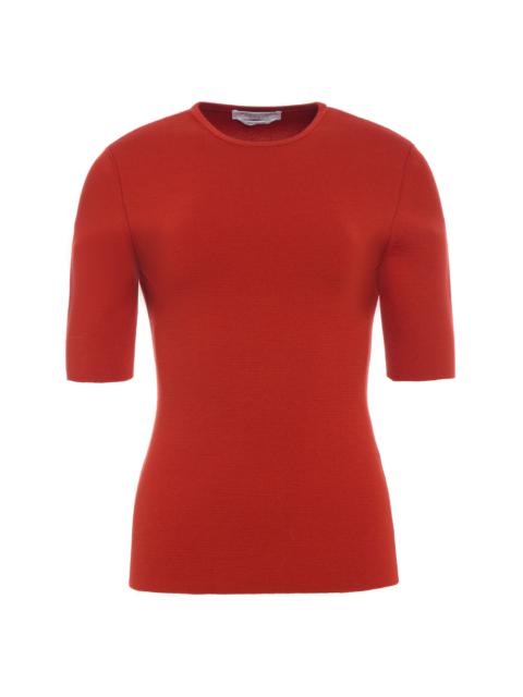 Andrius Knit Top in Antelope Orange Merino Wool