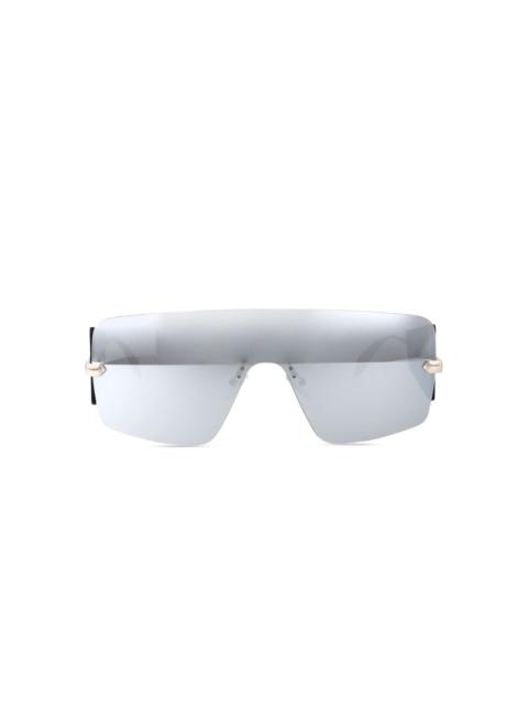 mirrored shield-frame sunglasses