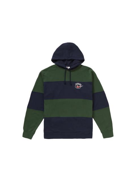 Supreme Nike Stripe Hooded Sweatshirt Navy