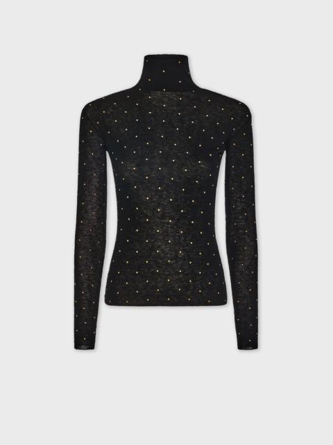 SECOND-SKIN TURTLE-NECK TOP IN WOOL