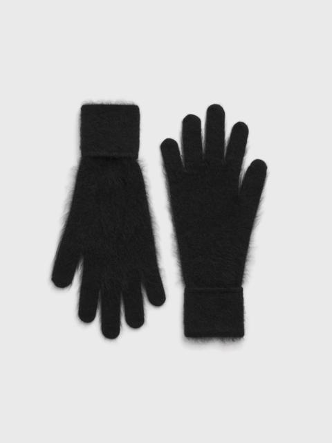 Brushed cashmere gloves black