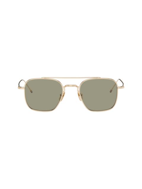 Gold Titanium Squared Aviator Sunglasses