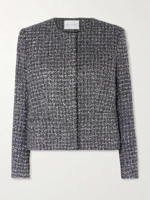 Sequin-embellished metallic tweed jacket Silver