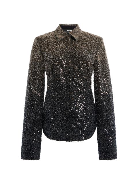 Beaded Fitted Shirt black