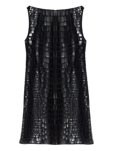 crocodile-effect mini dress