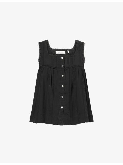 Clea Square-Neck Cotton Top