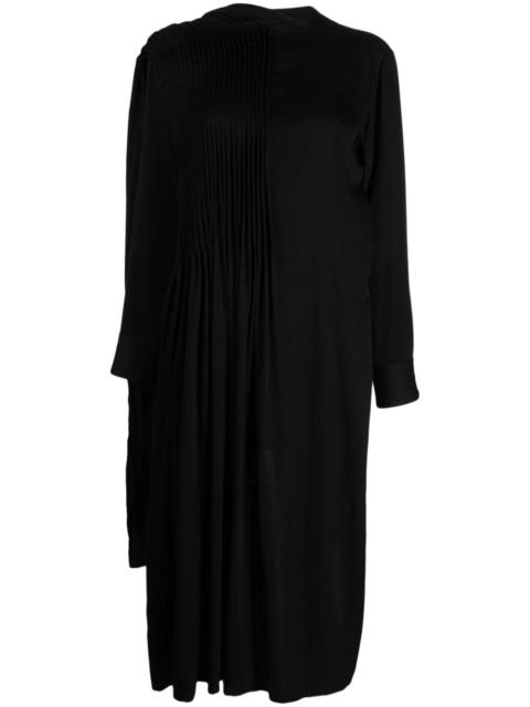 draped asymmetric midi dress