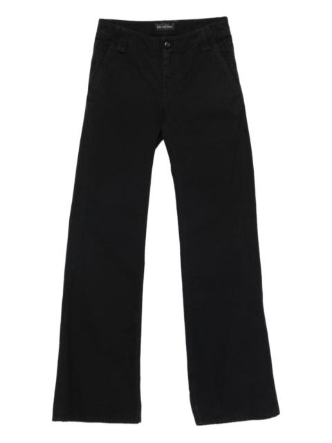 wide-leg cotton trousers