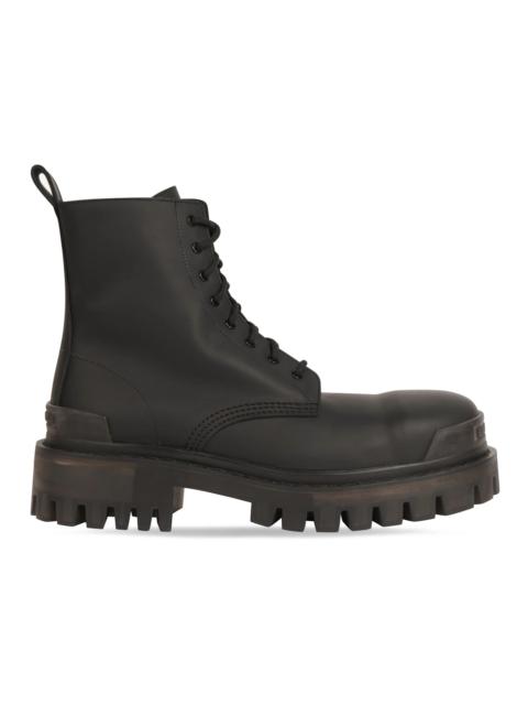 Balenciaga Strike 20mm Boots Black Rubber Effect Calfskin (Women's)