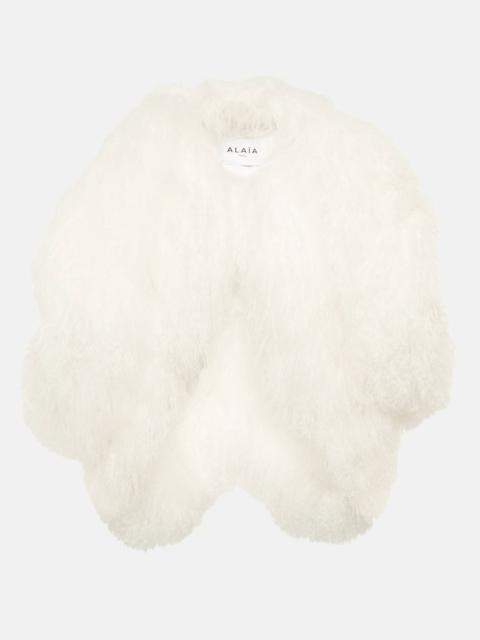 Shearling bolero jacket
