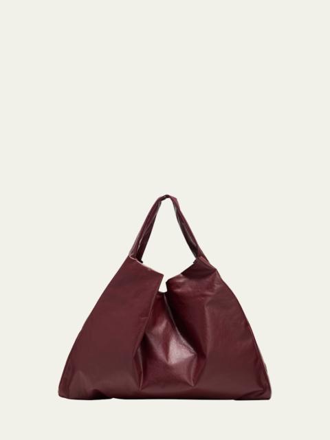 Oil Faux-Leather Shoulder Bag