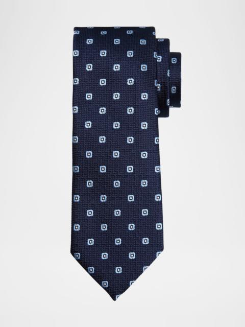 Men's Geometric Jacquard Silk Tie