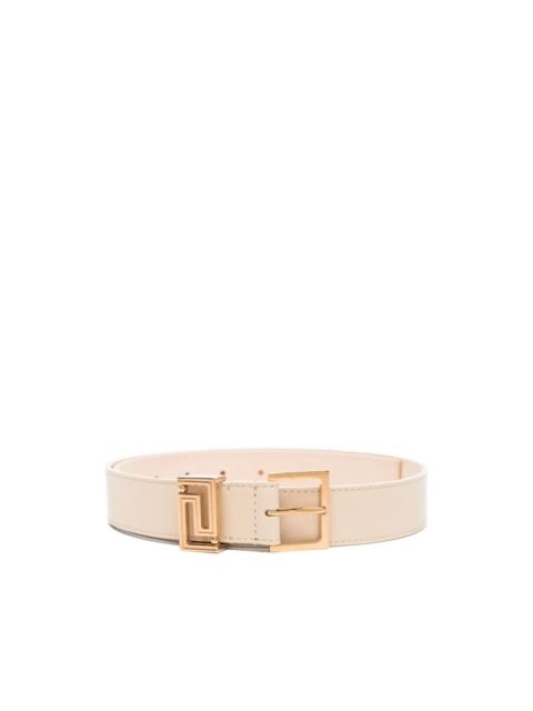 square-buckle leather belt