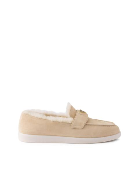 suede shearling loafers