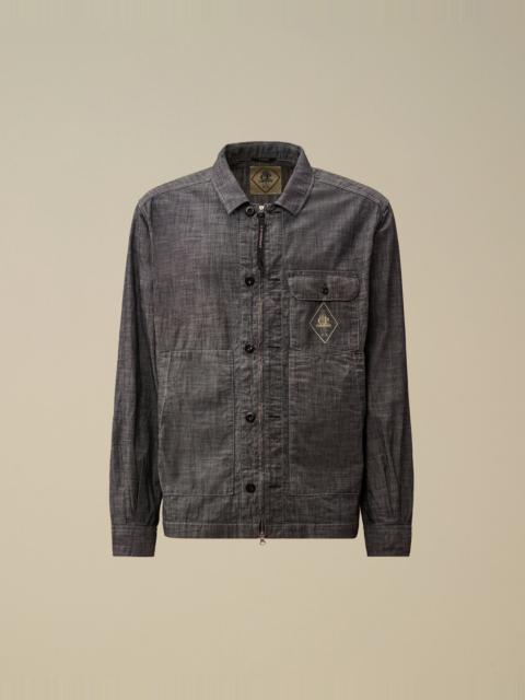 Chambray Long Sleeve Zip Shirt