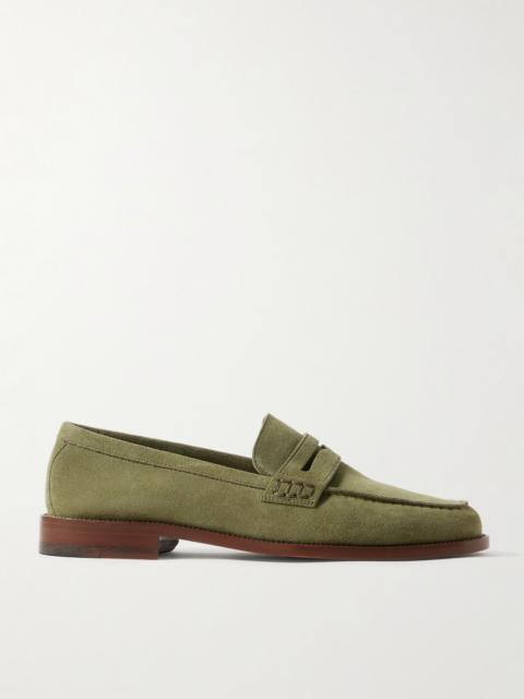 Perry Suede Penny Loafers Green