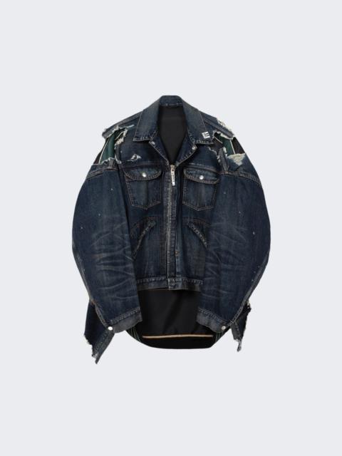 Double Layered Denim Jacket Indigo