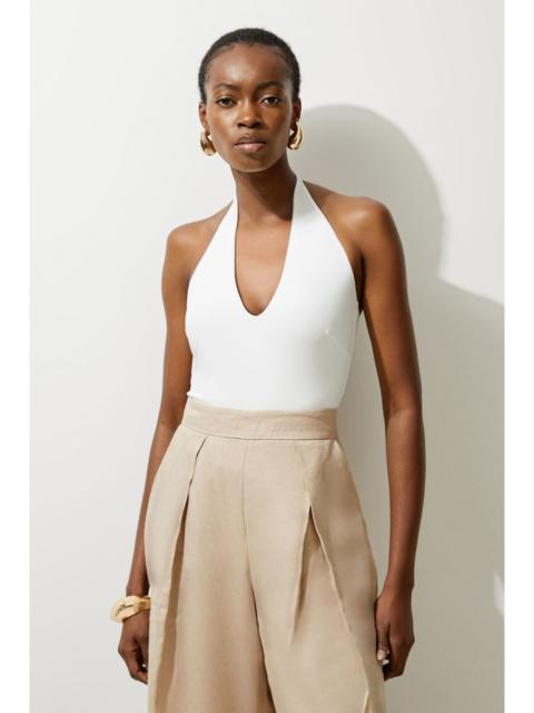 Stretch Cotton Jersey Halter Jersey Bodysuit