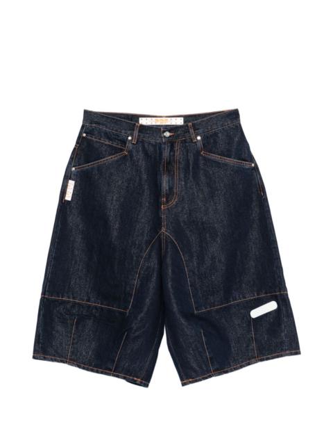 contrast-stitch denim shorts