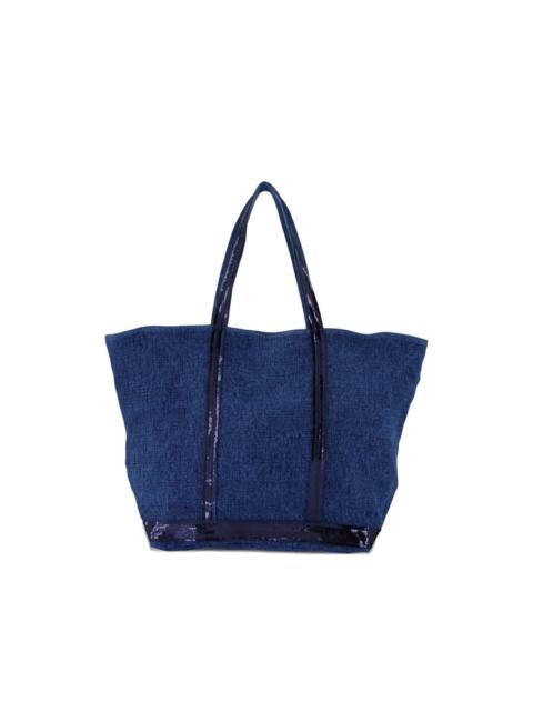 large sequin-embellished tote bag