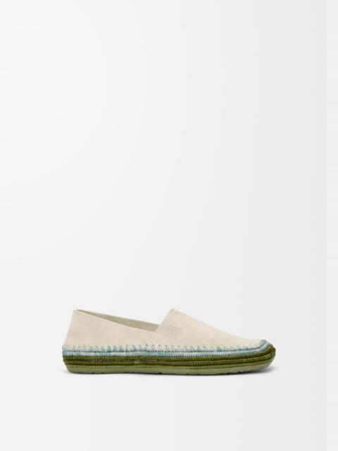 Rio slipper in suede and raffia