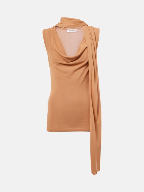 Draped scarf-detail top