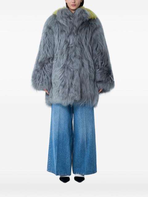 single-breasted shearling coat