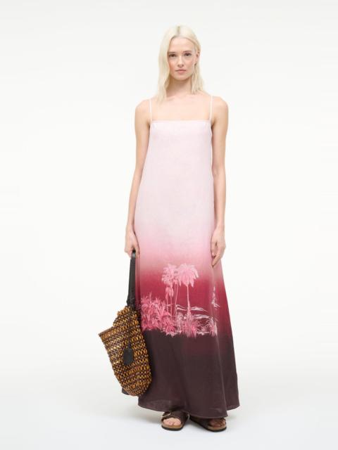 STAUD LAURA LINEN DRESS CALIFORNIA CLOUDS