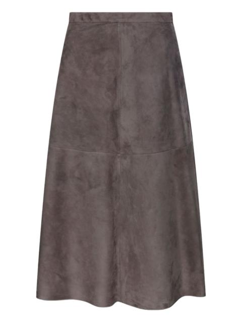 suede A-line skirt